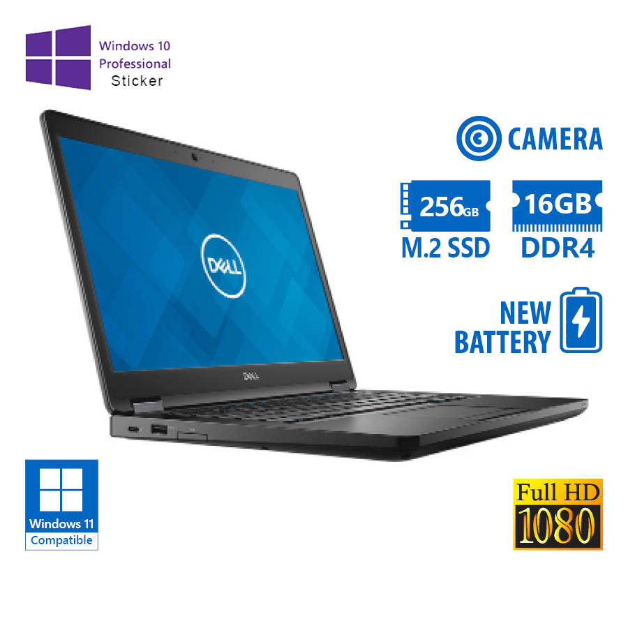 101843_1 Dell Latitude 5490 i5-8350U/14”FHD/16GB DDR4/256GB M.2 SSD/No ODD/Camera/New Battery/10P Grade A Ref - Image 1