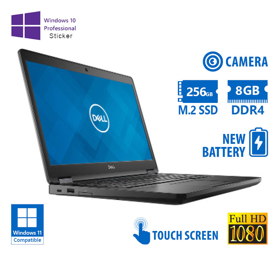 101849_1 Dell (A-) Latitude 5490 i5-8350U/14”FHD Touchscreen/8GB DDR4/256GB M.2 SSD/No ODD/Camera/New Battery - Image 1