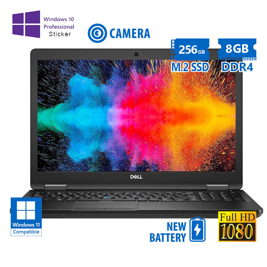 94695_1 Dell Latitude 5590 i5-8250U/15.6”FHD/8GB DDR4/256GB M.2 SSD/No ODD/Camera/New Battery/10P Grade A Re - Image 1