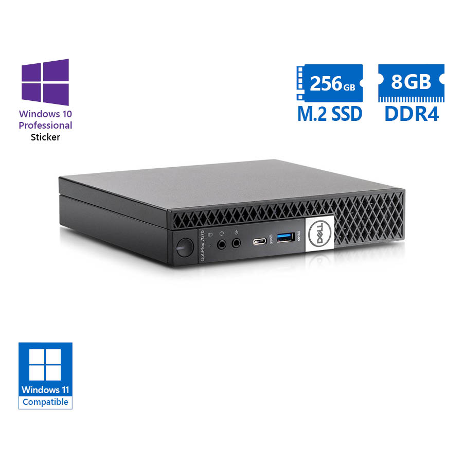 94894_1 Dell Optiplex 7070 DM i5-9500T/8GB DDR4/256GB M.2 SSD/No ODD/10P Grade A Refurbished PC - Image 1