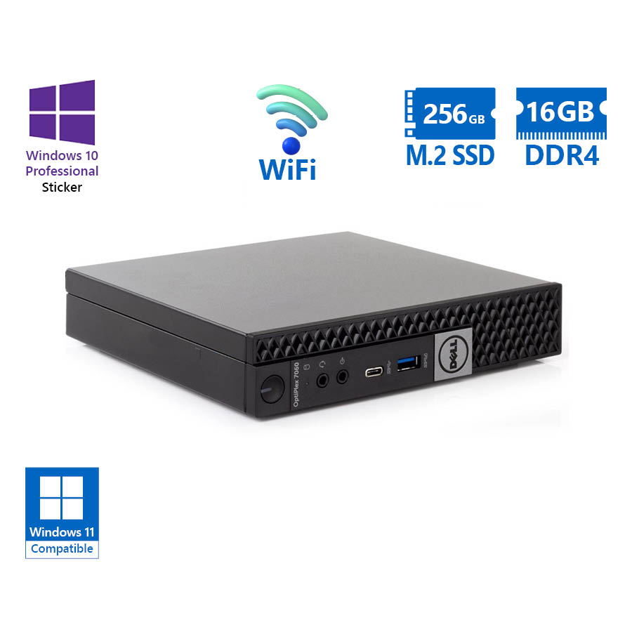 95377_1 Dell Optiplex 7060 DM WiFi i5-8500T/16GB DDR4/256GB M.2 SSD/No ODD/10P Grade A Refurbished PC - Image 1