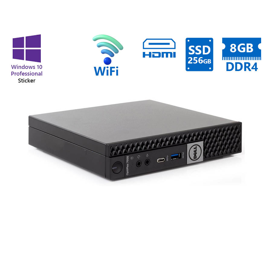 95672_1 Dell Optiplex 7050 DM WiFi i5-6600/8GB DDR4/256GB SSD/No ODD/10P Grade A Refurbished PC - Image 1