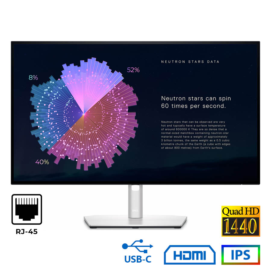 101903_1 Used Monitor U2722DE IPS/Dell/27``QHD/2560x1440/Wide/Silver/Black/DP & HDMI & USB Type-C & RJ45 & US - Image 1
