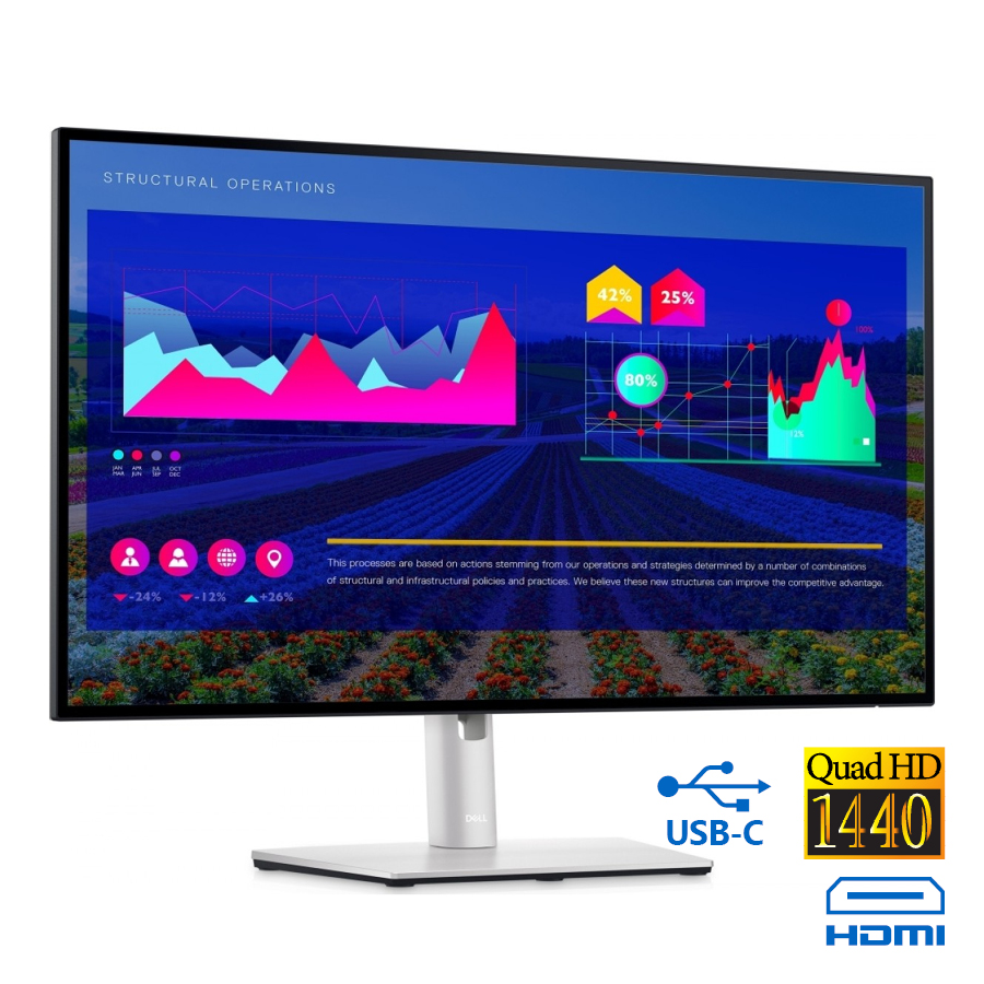 101912_1 Used Monitor U2722D IPS/Dell/27``QHD/2560x1440/Wide/Silver/Black/DP & HDMI & USB Type-C & USB 3.0 HU - Image 1