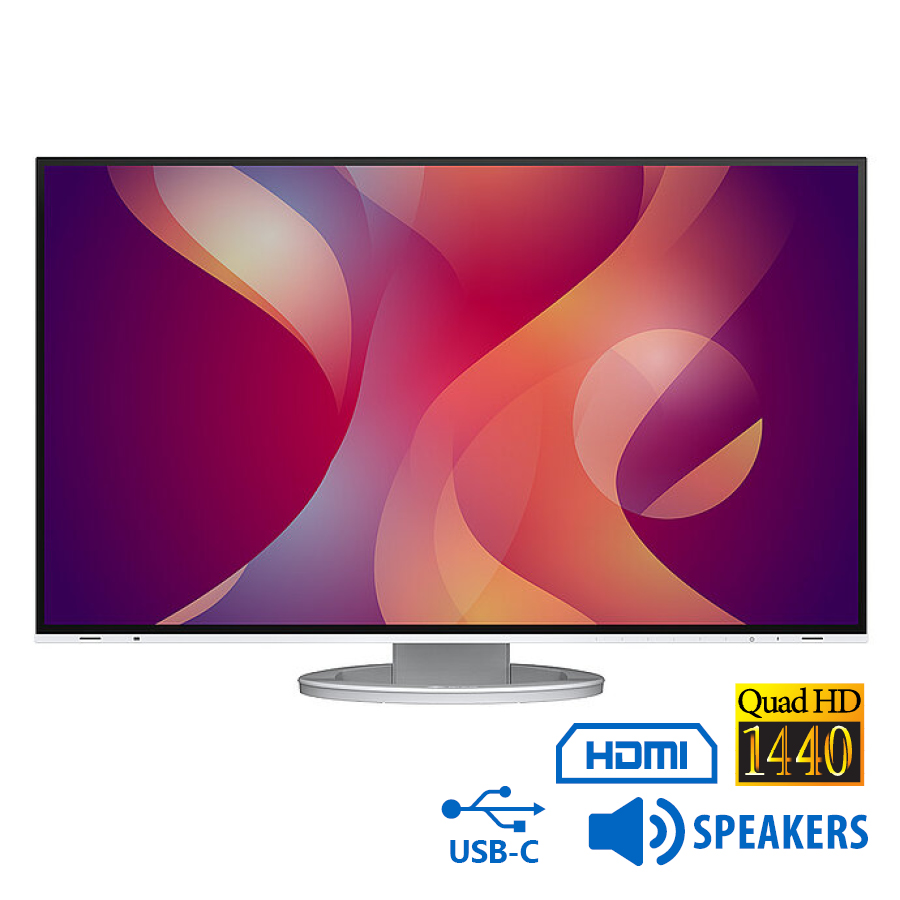 101916_1 Used Monitor FlexScan EV2795 IPS/Eizo/27``QHD/2560x1440/Wide/White/w/Speakers/DP & HDMI & USB Type-C - Image 1