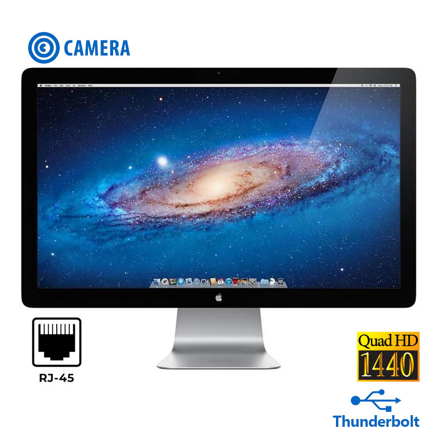 101920_1 Used Monitor Thunderbolt Display A1407 IPS/Apple/27``QHD/2560x1440/Silver/Camera/Thunderbolt & LAN & - Image 1