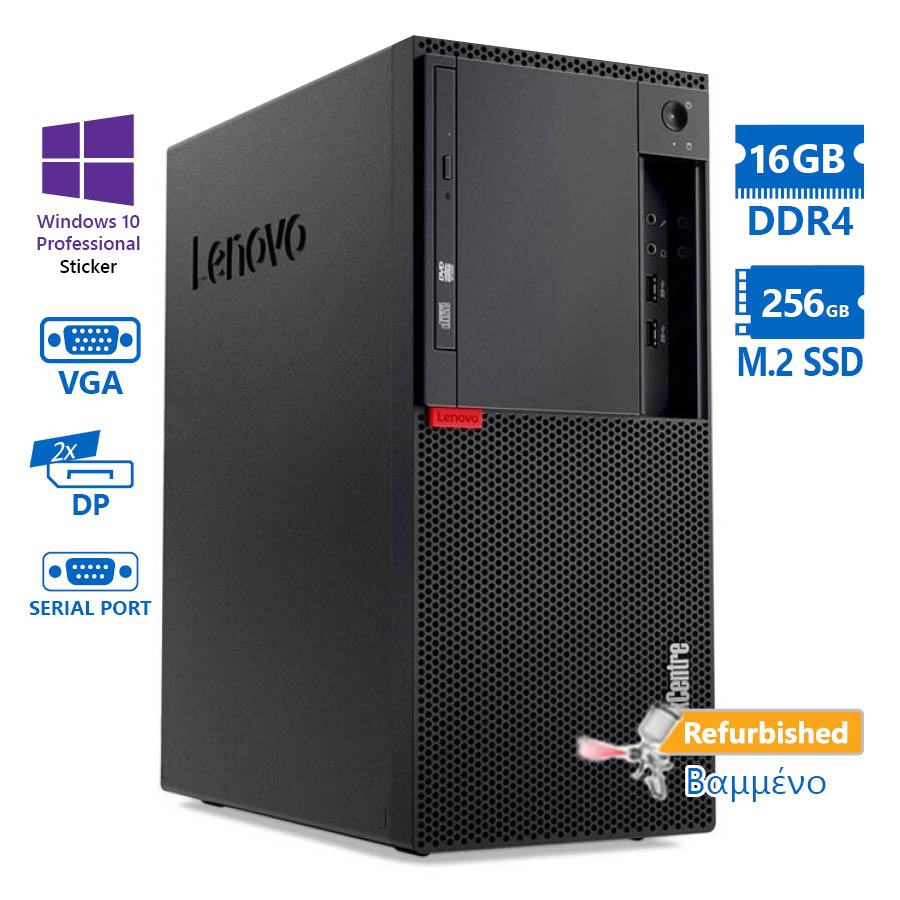 101932_1 Lenovo M910t Tower i7-6700/16GB DDR4/256GB M.2 SSD/No ODD/10P Grade A+ Refurbished PC - Image 1