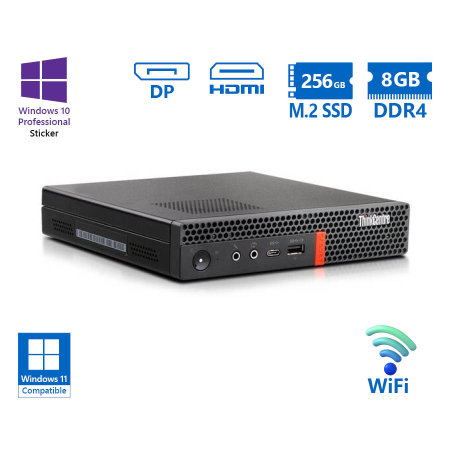 101941_1 Lenovo ThinkCentre M920x Tiny WiFi i3-900T/8GB DDR4/256GB M.2 SSD/No ODD/10P Grade A Refurbished PC - Image 1