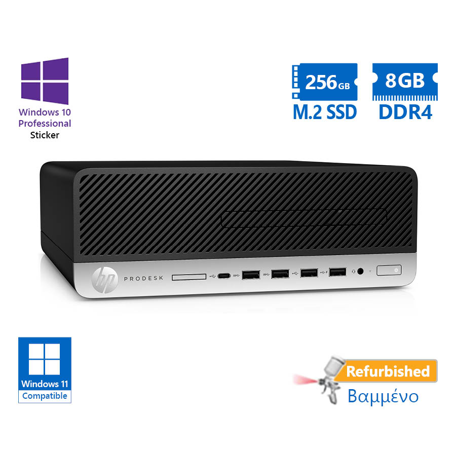 67074_1 HP 600G4 SFF i5-8500/8GB DDR4/256GB M.2 SSD/DVD/10P Grade A+ Refurbished PC - Image 1
