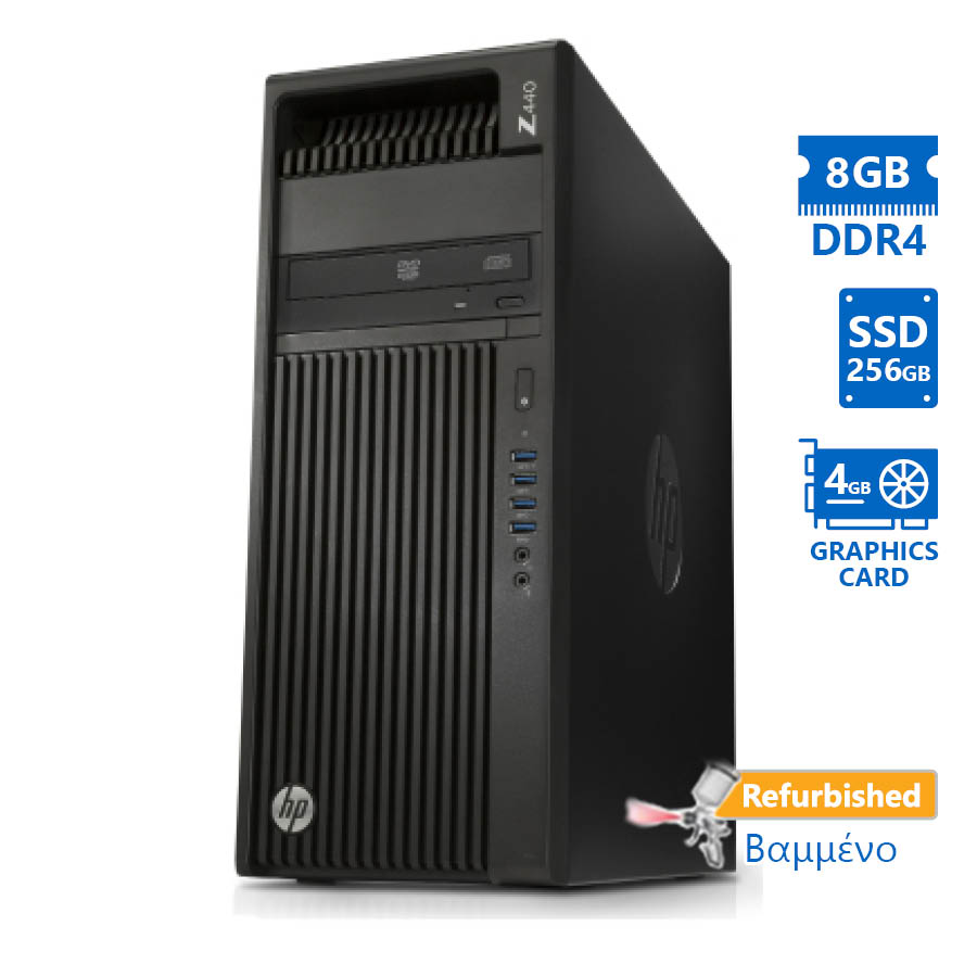 95448_1 HP Z440 Tower Xeon E5-1620v3(4-Cores)/8GB DDR4/256GB SSD/ATI 4GB/DVD/8P Grade A+ Workstation Refurbi - Image 1