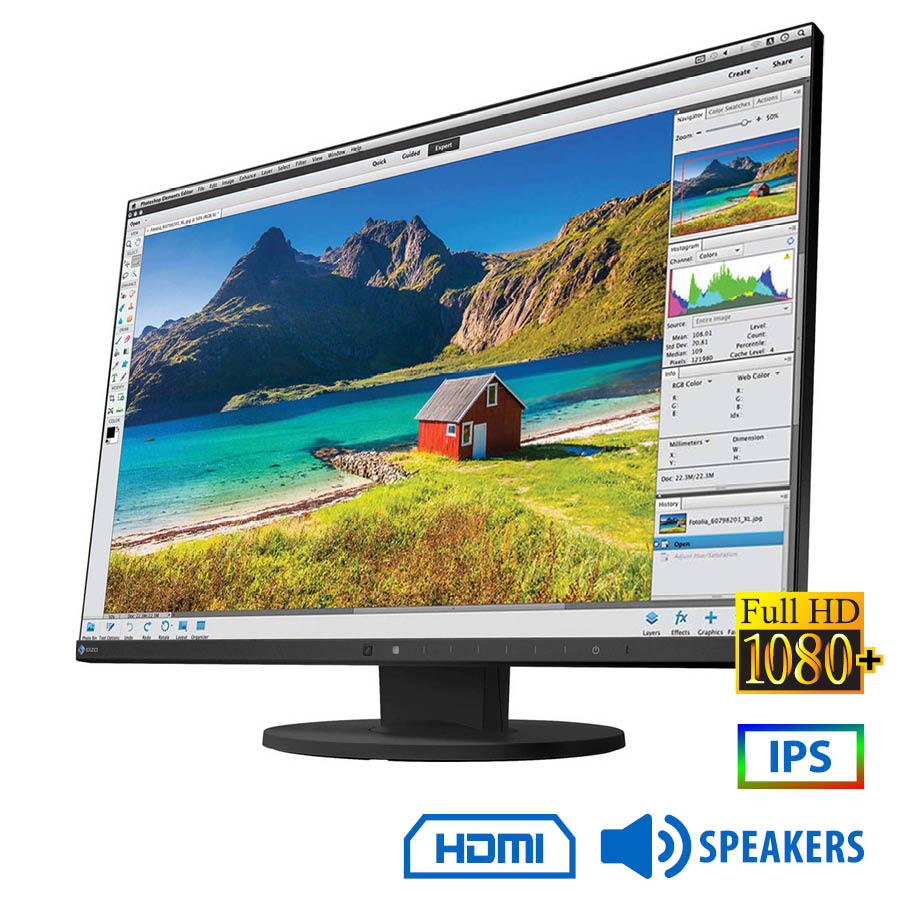 97338_1 Used Monitor FlexScan EV2455 IPS LED/Eizo/24``FHD/1920x1200/Wide/Black/w/Speakers/D-SUB & DVI-D & DP - Image 1