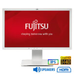 Used (Α-) Monitor P27T-7 Q-LED/Fujitsu/27``QHD/2560x1440/Wide/White/w/Speakers/Grade A-/D-SUB & DVI-
