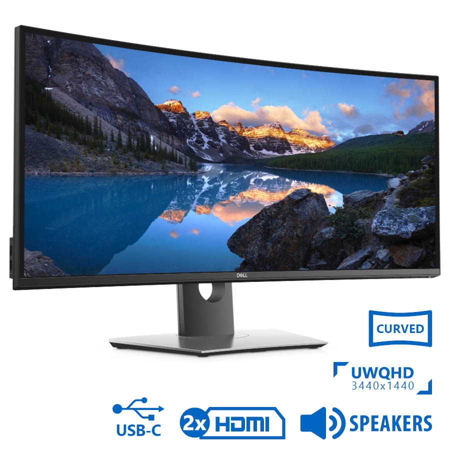 98810_1 Used Monitor U3419W Curved/Dell/34``UW-QHD/3440x1440/Black/w/Speakers/DP & 2xHDMI & USB Type-C & USB - Image 1