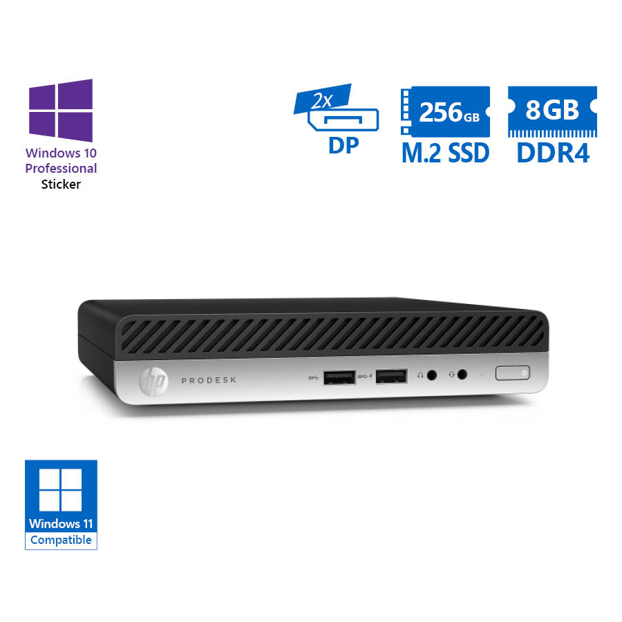100202_1 HP ProDesk 400G5 DM i3-9100T/8GB DDR4/256GB M.2 SSD/No ODD/10P Grade A Refurbished PC - Image 1