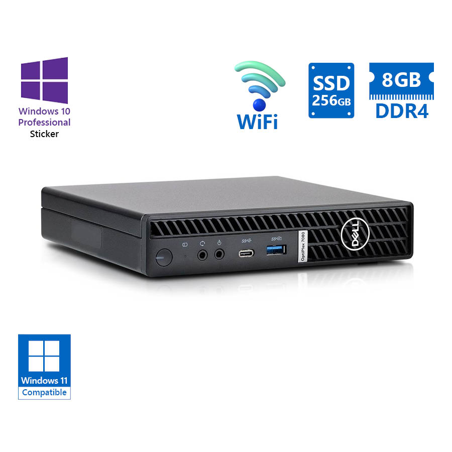 102139_1 Dell Optiplex 7080 DM WiFi i5-10500T/8GB DDR4/256GB SSD/No ODD/10P Grade A Refurbished PC - Image 1