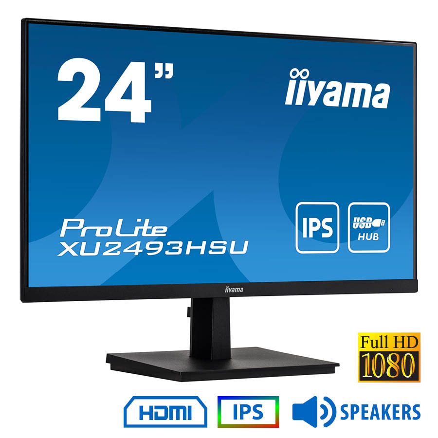 102215_1 Used Monitor XU2493HSU IPS LED/iiyama/24``FHD/1920x1080/Wide/Black/w/Speakers/D-SUB & DP & HDMI - Image 1