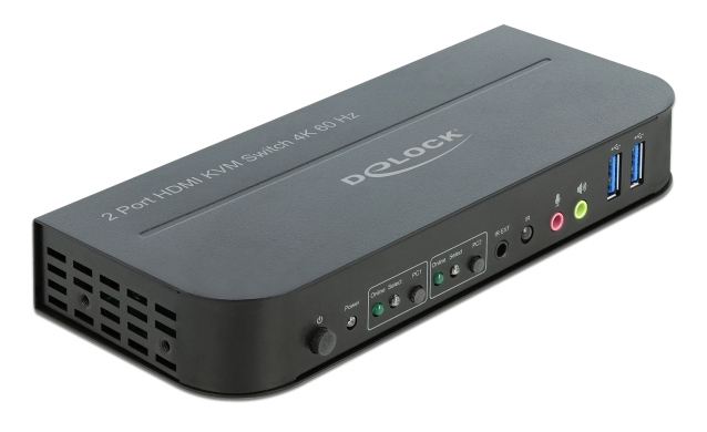 11481 DELOCK HDMI KVM Switch 11481, 2 ports, USB 3.0, Audio, 4K/60Hz, μαύρο - Image 1