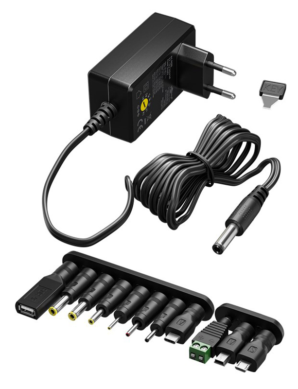 65592 GOOBAY επιτοίχιος φορτιστής 65592, 3V-12V, 3.6W, 12 tips - Image 1