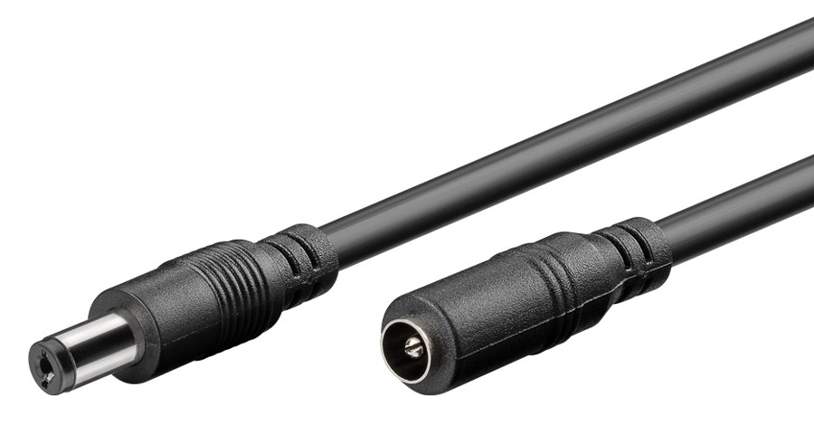 71400 GOOBAY καλώδιο προέκτασης τροφοδοσίας 71400, 5.5x2.1mm, 10m, μαύρο - Image 1