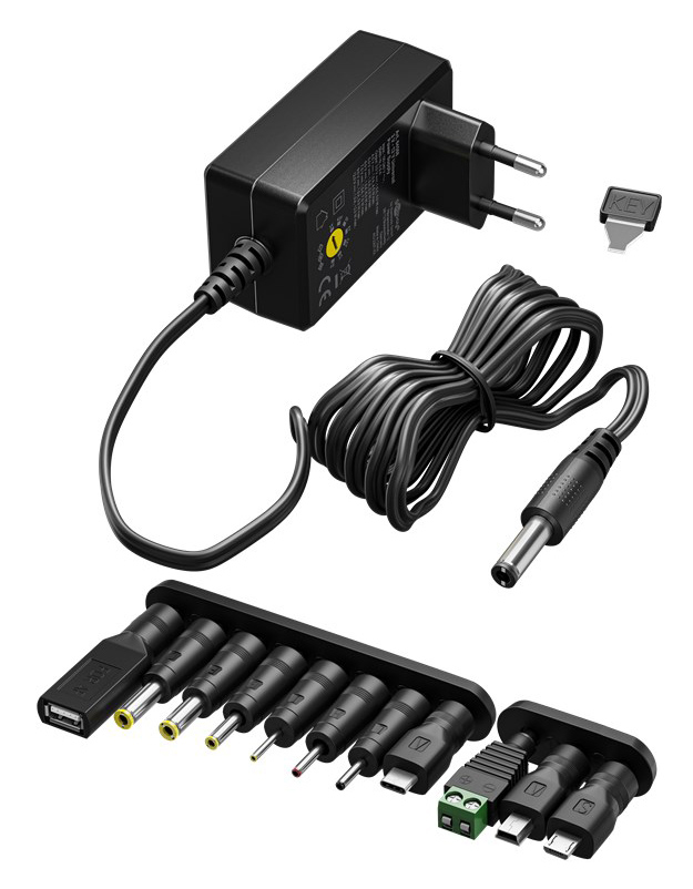 74436 GOOBAY επιτοίχιος φορτιστής 74436, 5V-15V, 36W, 12 tips - Image 1