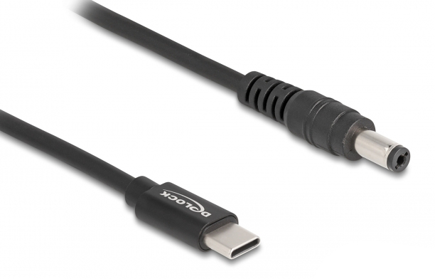 87977 DELOCK καλώδιο τροφοδοσίας 87977, USB-C σε 5.5x2.1mm, 1.5m, μαύρο - Image 1