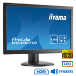 Used Monitor B2480HS LED/IIyama/24``FHD/1920x1080/Wide/Black/w/Speakers/D-SUB & DVI-D & HDMI