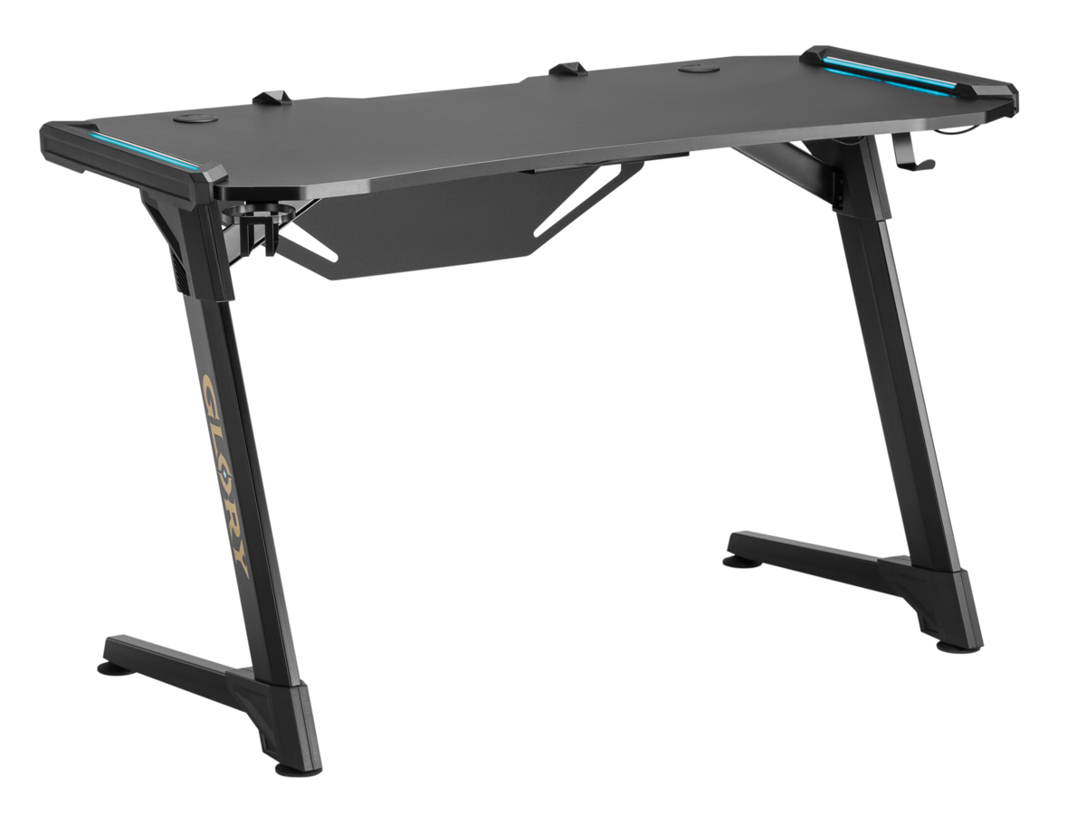 GMD04-1S BRATECK gaming γραφείο Glory GMD04-1S, 1200x600mm, RGB, μαύρο - Image 1
