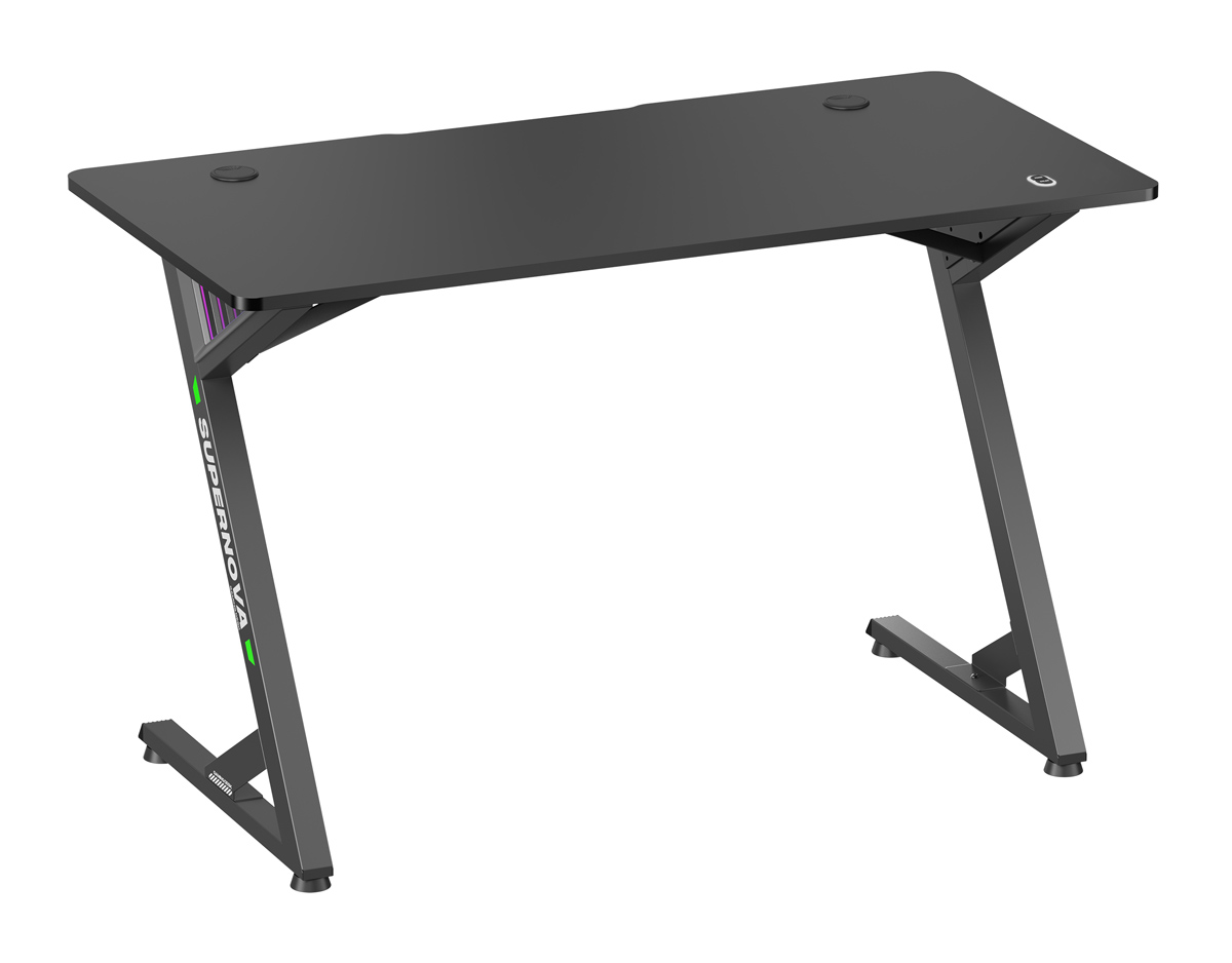 GMD14-1 BRATECK gaming γραφείο GMD14-1 με RGB φωτισμό, 120x60x75cm, μαύρο - Image 1