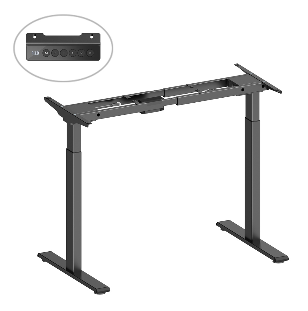 M12-22D BRATECK σκελετός ηλεκτρικού γραφείου M12-22D, 95~145x60x70~118cm, μαύρο - Image 1