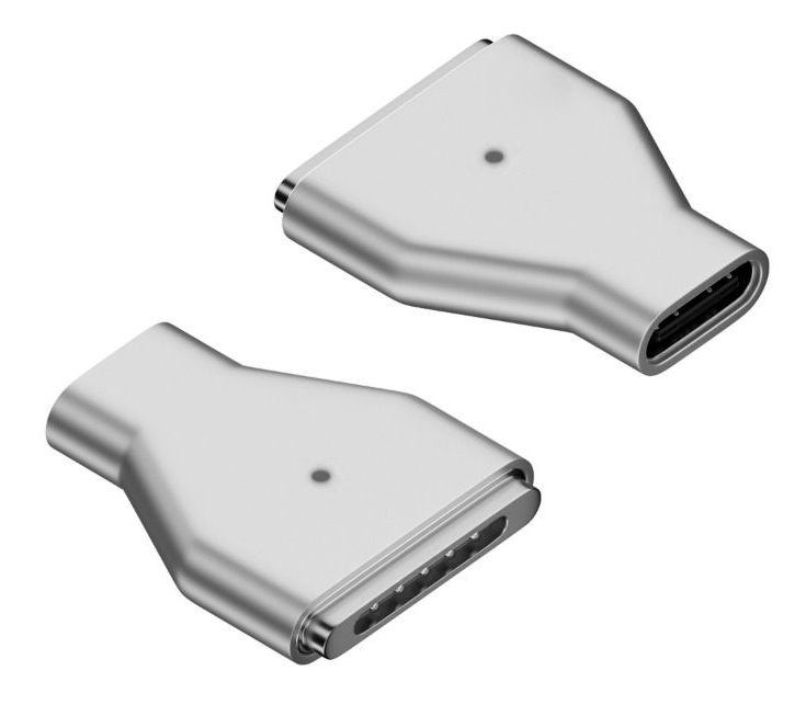 YX-MS3 POWERTECH αντάπτορας τροφοδοσίας YX-MS3, USB-C σε Magsafe 3, ασημί - Image 1