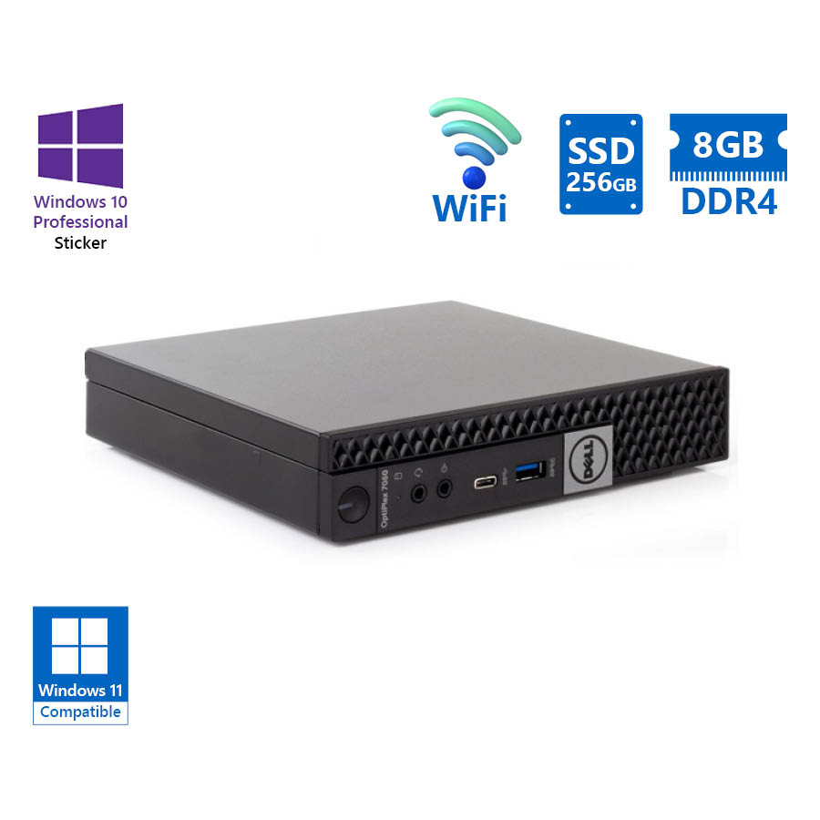 100579_1 Dell Optiplex 7060 DM WiFi i5-8500T/8GB DDR4/256GB SSD/No ODD/10P Grade A Refurbished PC - Image 1