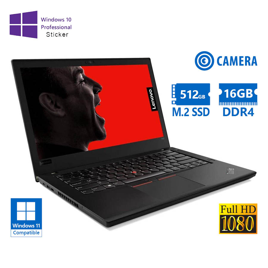 101960_1 Lenovo ThinkPad T480 i5-8250U/14``FHD/16GB DDR4/512GB M.2 SSD/No ODD/Camera/10P Grade A Refurbished - Image 1