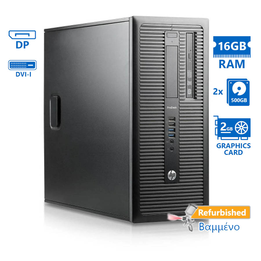 102340_1 HP 800G1 Tower i7-4770/16GB DDR3/2x 500GB/Nvidia 2GB/DVD/Grade A+ Refurbished PC - Image 1