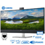 Used Monitor C3422WE Curved Video Conferencing/Dell/34``UW-QHD/w/Camera/3440x1440/Black/w/Speakers/D