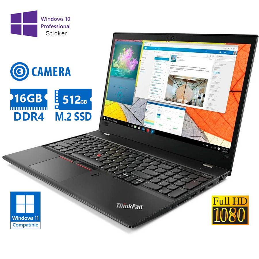 102369_1 Lenovo ThinkPad T580 i7-8550U/15.6``FHD/16GB DDR4/512GB M.2 SSD/No ODD/Camera/10P Grade A Refurbishe - Image 1