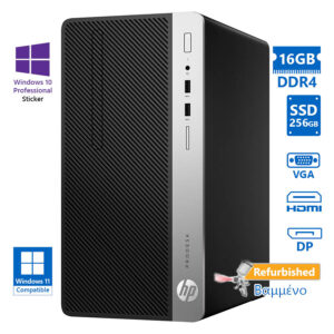 HP 400G6 Tower i5-9500/16GB DDR4/256GB M.2 SSD/DVD/10P Grade A+ Refurbished PC
