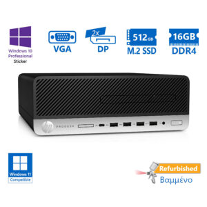 HP 600G4 SFF i5-8500/16GB DDR4/512GB M.2 SSD/DVD/10P Grade A+ Refurbished PC