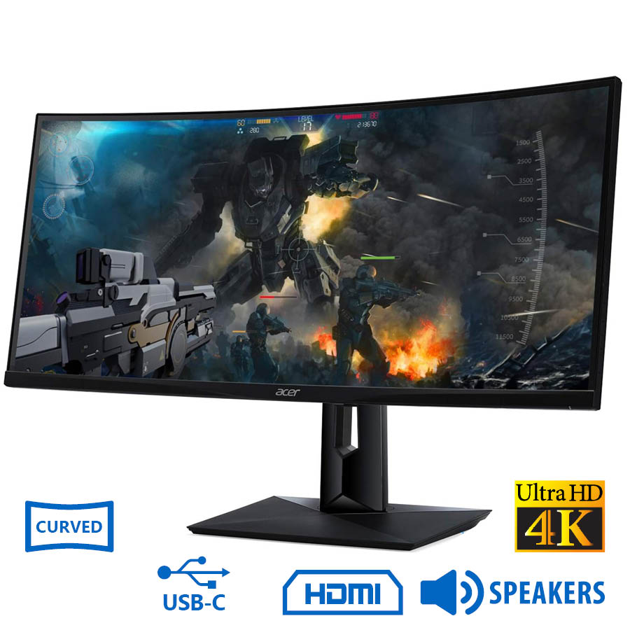 94251_1 Used Monitor CZ340CK Curved/Acer/34``Utra HD 4K/3840x2160/Black/w/Speakers/DP & HDMI & USB Type-C & - Image 1