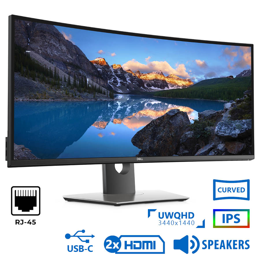 94296_1 Used (A-) Monitor UltraSharp U3421WE Curved/Dell/34”UW-QHD 60Hz/3440x1440/Black/w/Speakers/Grade A-/ - Image 1