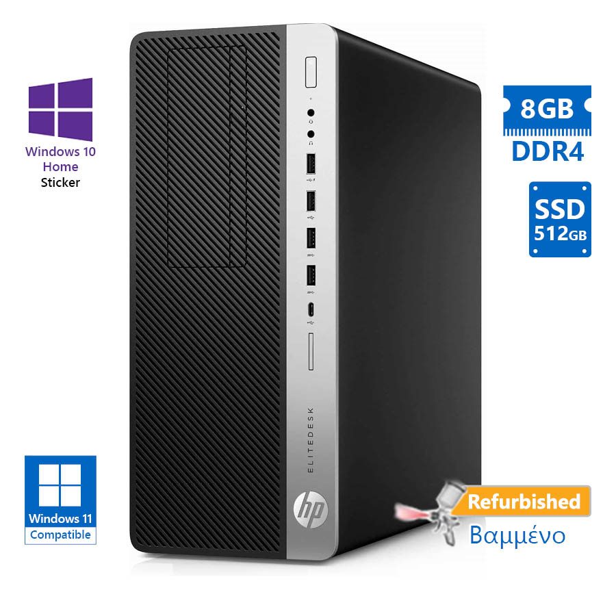 98370_1 HP 800G4 Tower i5-8500/8GB DDR4/512GB SSD/DVD/10H Grade A+ Refurbished PC - Image 1