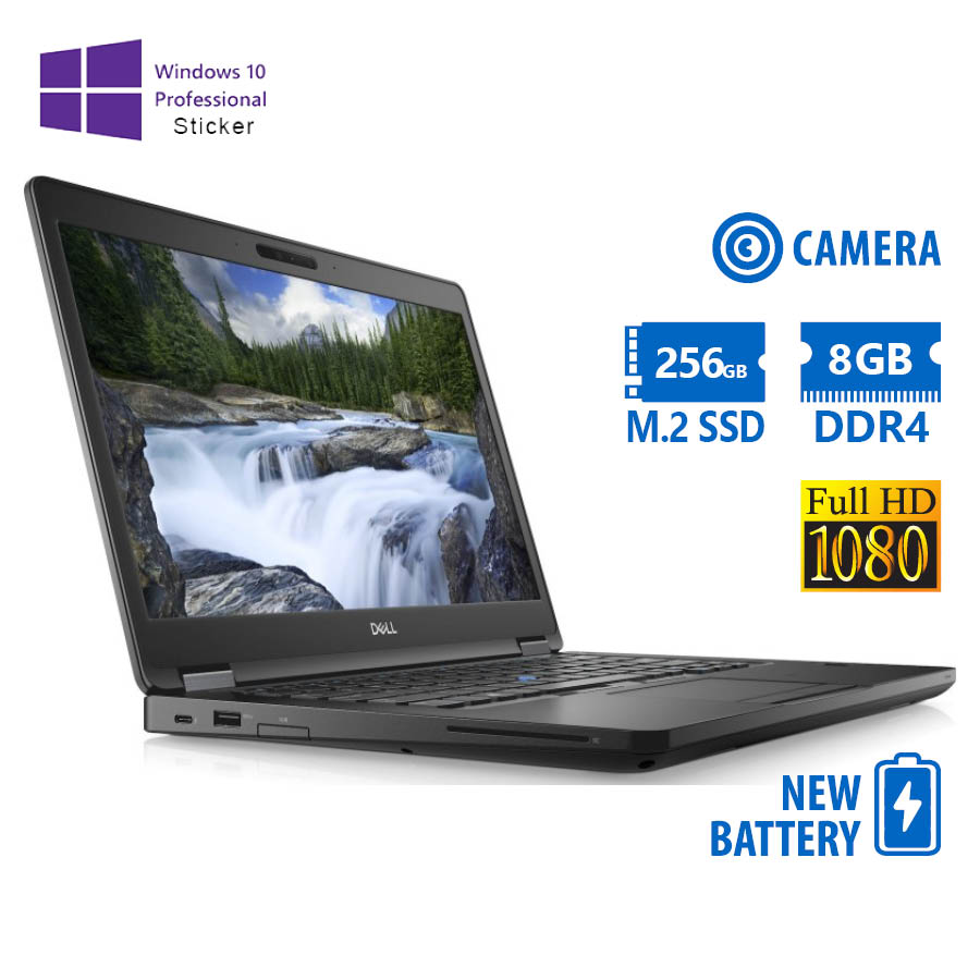 102449_1 Dell Latitude 5480 i5-7440HQ/14``FHD/8GB DDR4/256GB M.2 SSD/No ODD/Camera/New Battery/10P Grade A Re - Image 1