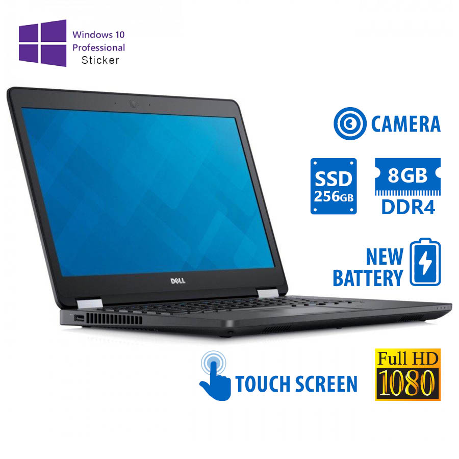 102450_1 Dell (A-) Latitude E5470 i5-6300U/14``FHD Touchscreen/8GB DDR4/256GB SSD/No ODD/Camera/New Battery/1 - Image 1