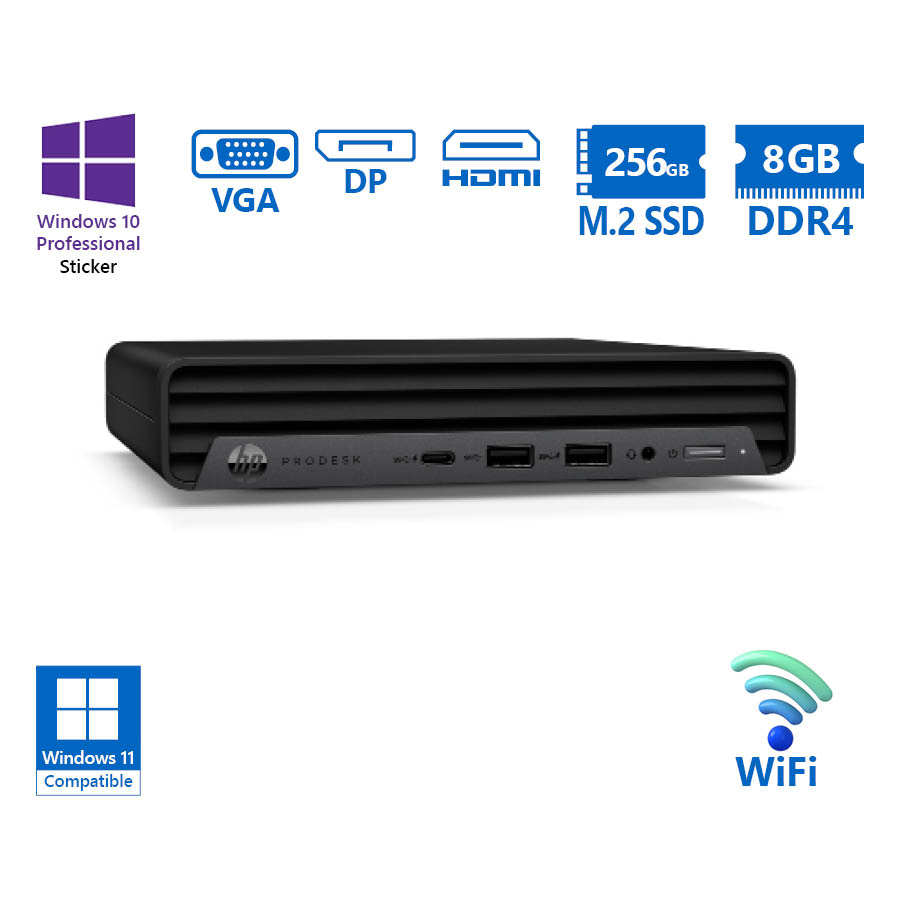 102528_1 HP ProDesk 400G6 DM WiFi i5-10500T/8GB DDR4/256GB M.2 SSD/No ODD/10P Grade A Refurbished PC - Image 1