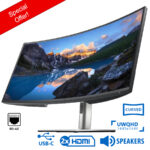 Used Monitor UltraSharp U3421WE Curved/Dell/34”UW-QHD 60Hz/3440x1440/Silver/Black/w/Speakers/DP & 2x