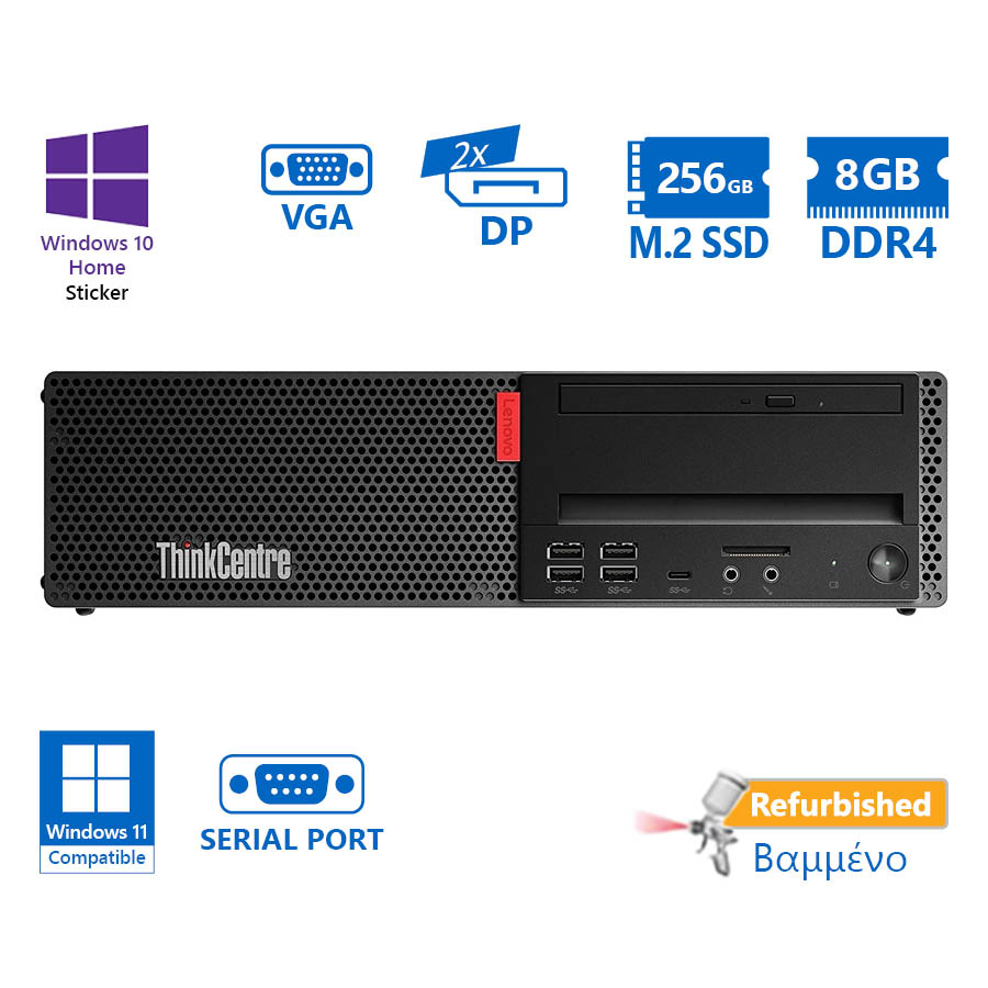 101931_1 Lenovo M920s SFF i5-8500/8GB DDR4/256GB M.2 SSD/No ODD/10H Grade A+ Refurbished PC - Image 1