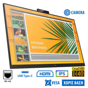 Used (A-) Monitor E27D G4 IPS/HP/27``QHD/w/Camera/2560x1440/Wide/Black/No Stand/Grade A-/DP & HDMI &