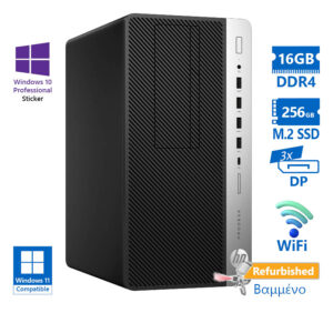 HP 600G4 Tower WiFi i7-8700/16GB DDR4/256GB M.2 SSD/DVD/10P Grade A+ Refurbished PC