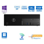 Dell 3080 SFF WiFi i3-10100/8GB DDR4/128GB M.2 SSD/No ODD/10P Grade A+ Refurbished PC