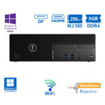 Dell 3080 WiFi SFF i3-10100/8GB DDR4/256GB M.2 SSD/No ODD/10P Grade A+ Refurbished PC