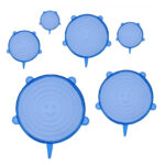 BRUNO σετ σιλικονούχων καπακιών για δοχεία τροφίμων BRN-0044, 6τμχ, μπλε